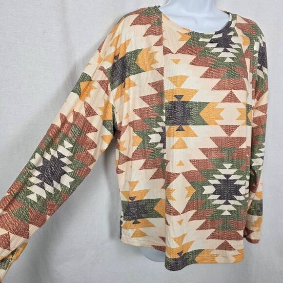Cruel Denim Aztec Print Long Sleeve Top Size XL - Picture 3 of 7
